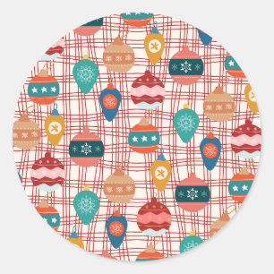 funky retro groovy vintage nostalgic christmas  classic round sticker