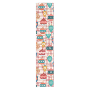 funky retro groovy vintage nostalgic christmas short table runner