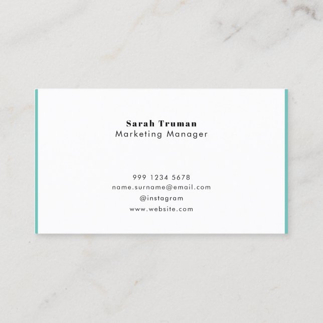 Funky Retro Minimal Trendy Smoke Blue Feminine Business Card (Back)