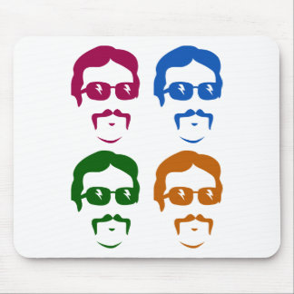 Funky Retro Moustache Man Mouse Pad