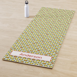 Funky Retro Olive Bead Custom Colours Pattern Yoga Mat