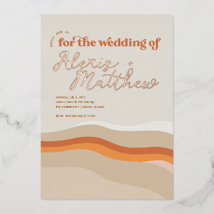 Funky Retro Orange Peach and Gold Desert Wedding