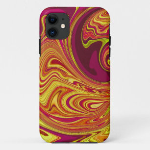 Funky Retro Orange Swirl iPhone 11 Case