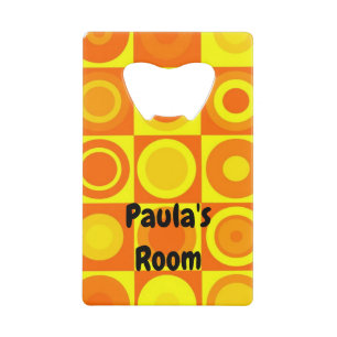 Funky Retro Orange Yellow Circles Squares