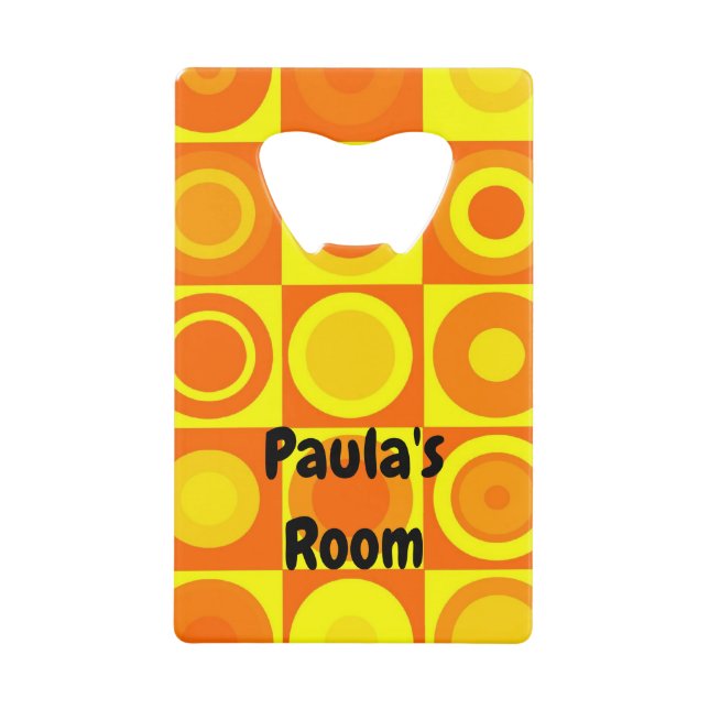 Funky Retro Orange Yellow Circles Squares (Front)