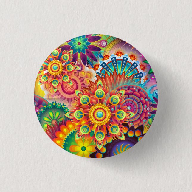 Funky Retro Pattern Abstract Bohemian 3 Cm Round Badge (Front)