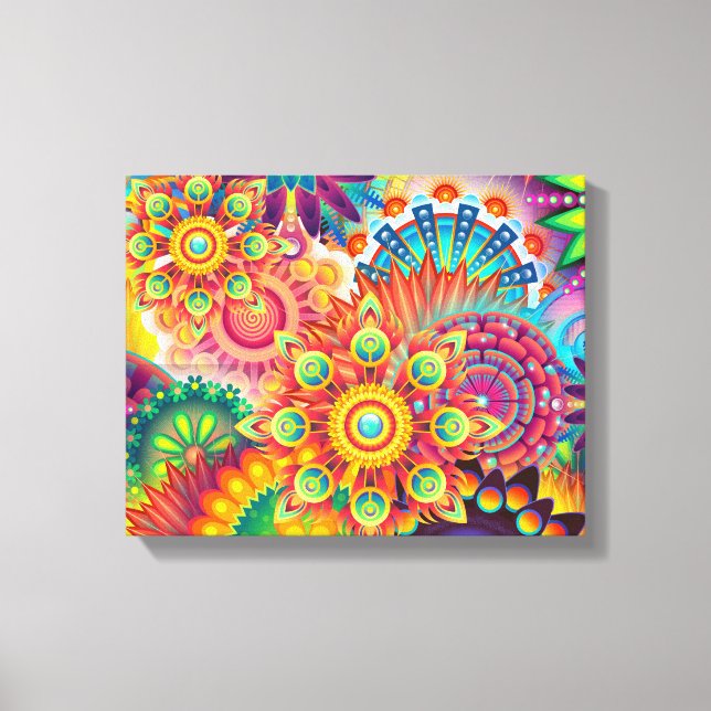 Funky Retro Pattern Abstract Bohemian Canvas Print (Front)