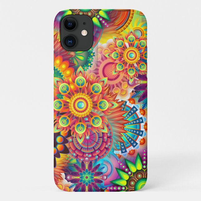 Funky Retro Pattern Abstract Bohemian Case-Mate iPhone Case (Back)
