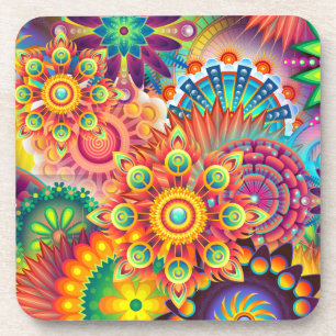 Funky Retro Pattern Abstract Bohemian Coaster