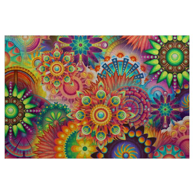 Funky Retro Pattern Abstract Bohemian Fabric (Yard)