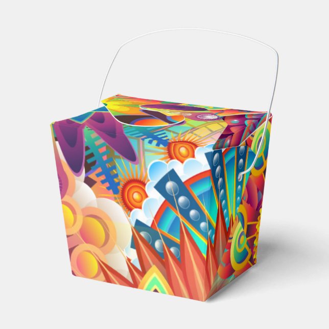 Funky Retro Pattern Abstract Bohemian Favour Box (Front Side)