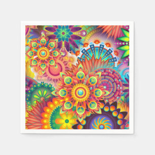 Funky Retro Pattern Abstract Bohemian Napkin