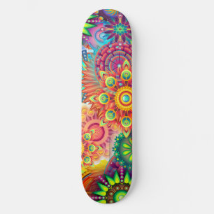 Funky Retro Pattern Abstract Bohemian Skateboard