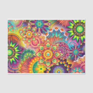 Funky Retro Pattern Abstract Bohemian Tissue Paper