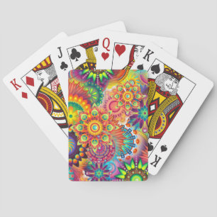 Funky Retro Pattern Abstract Boho Playing Cards