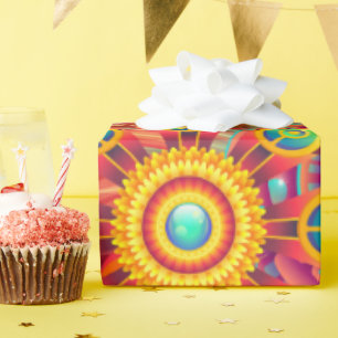 Funky Retro Pattern Abstract Boho Wrapping Paper