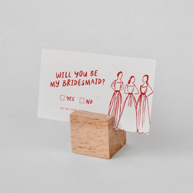 Funky Retro | Will You Be My Bridesmaid Proposal Enclosure Card (Creator Uploaded)