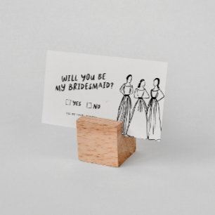 Funky Retro Will You Be My Bridesmaid Proposal Enclosure Card