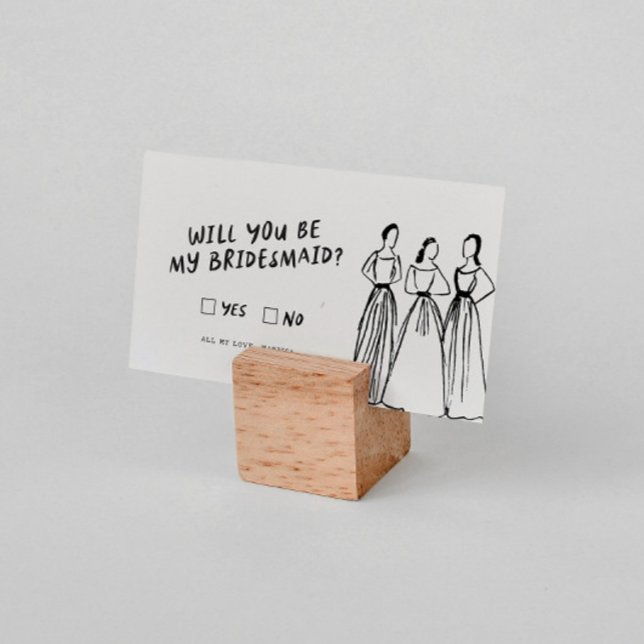 Funky Retro | Will You Be My Bridesmaid Proposal Enclosure Card (Creator Uploaded)