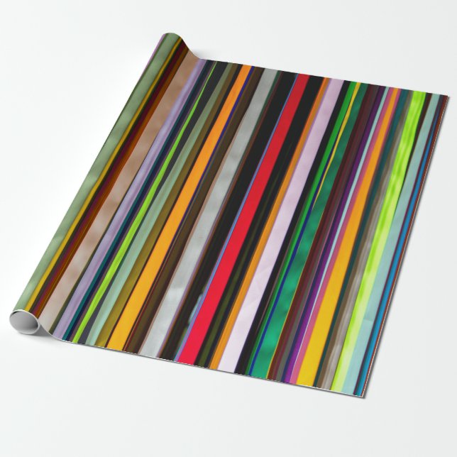 Funky Ribbon Stripes Wrapping Paper (Unrolled)