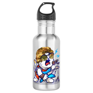 Funky Rockstar Cat – Cool Music Lover Kitty 532 Ml Water Bottle