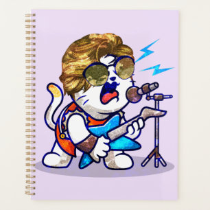 Funky Rockstar Cat – Cool Music Lover Kitty Planner