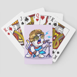 Funky Rockstar Cat – Cool Music Lover Kitty Playing Cards