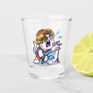 Funky Rockstar Cat – Cool Music Lover Kitty Shot Glass