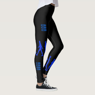 Funky Running Jogging People Silhouettes Leggings