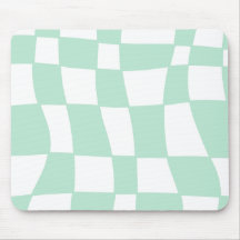 funky sage green chequered mouse pad