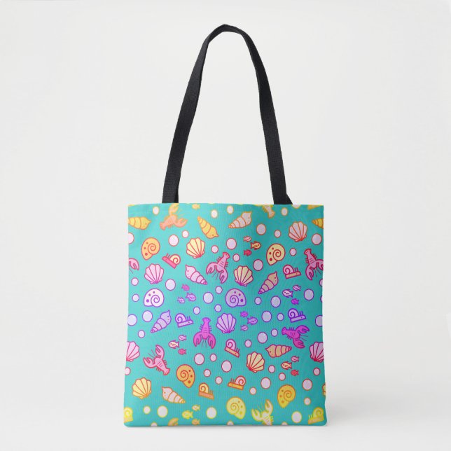 Funky Sea Creatures Tote Bag (Front)