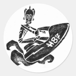 Funky Sea-Doo Classic Round Sticker