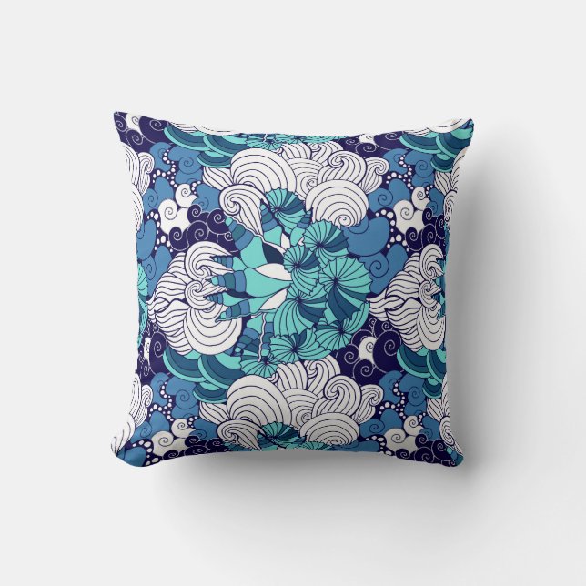 Funky Seashell Pattern Cushion (Front)