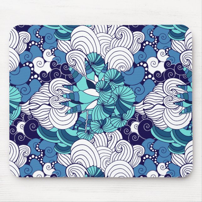 Funky Seashell Pattern Mouse Pad (Front)