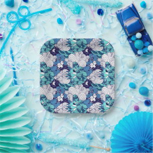 Funky Seashell Pattern Paper Plate