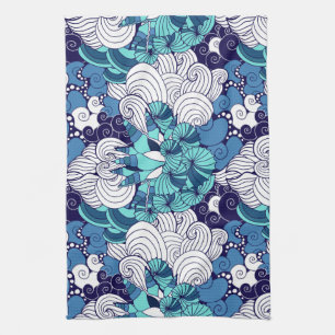 Funky Seashell Pattern Tea Towel
