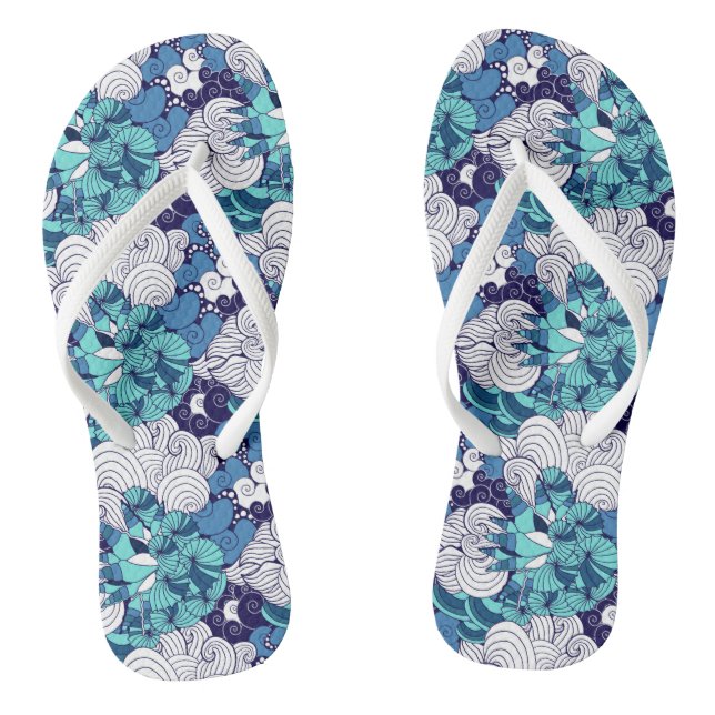 Funky Seashell Pattern Thongs (Footbed)
