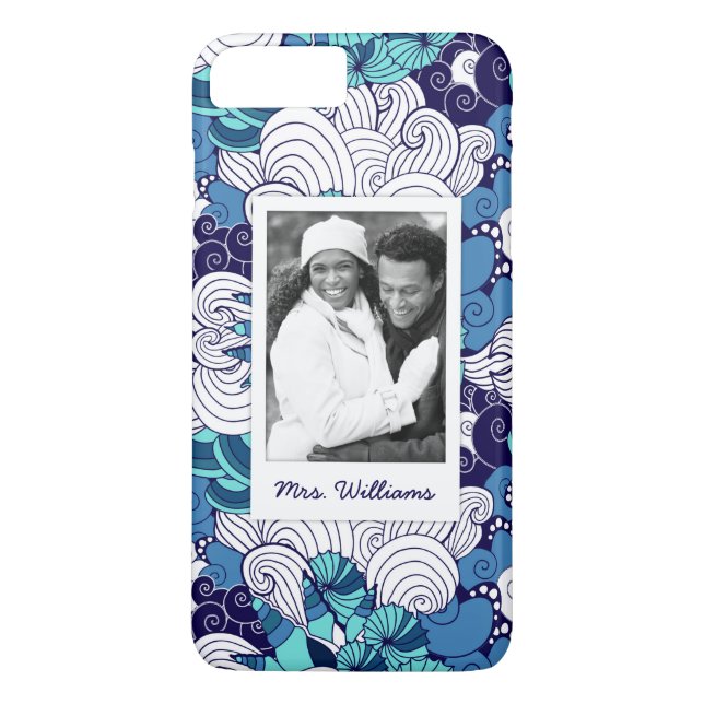 Funky Seashell Pattern | Your Photo & Name Case-Mate iPhone Case (Back)