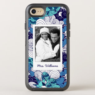 Funky Seashell Pattern   Your Photo & Name OtterBox Symmetry iPhone 8/7 Case