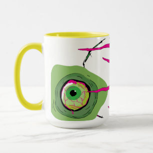 Funky Simple Ghoulish Zombie Scratched Pop Art Mug