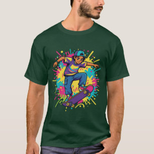 Funky Skater Boy Graphic T-Shirt