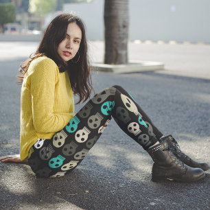 funky skull leggings