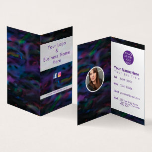 Funky smokey purples water colour design business card