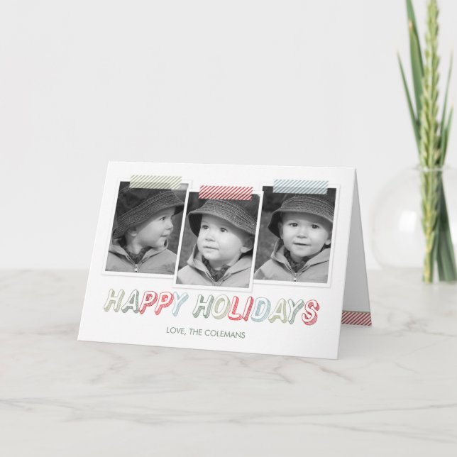 Funky Snapshots Holiday Photo Card (Front)