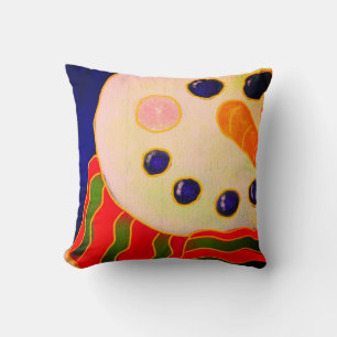 Funky Snowman Abstract Christmas Art Cushion
