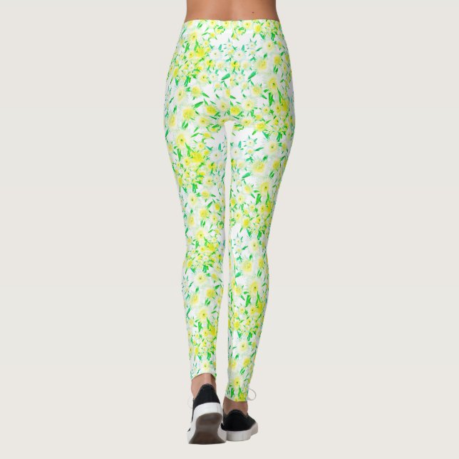 Funky Sour Figs Flowers Pattern Leggings (Back)