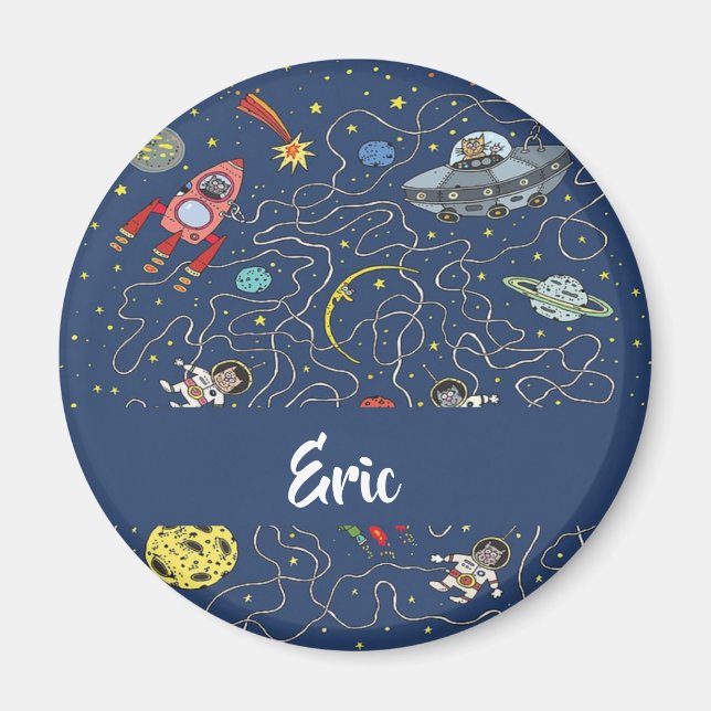 Funky space cats magnet (Front)