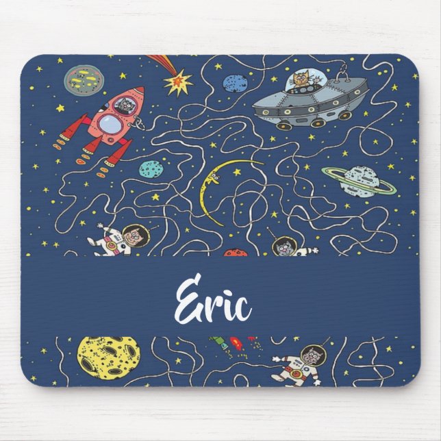Funky space cats mouse pad (Front)