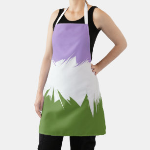 Funky Spiky ZigZag Abstract Genderqueer Pride Flag Apron