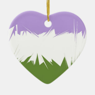 Funky Spiky ZigZag Abstract Genderqueer Pride Flag Ceramic Ornament